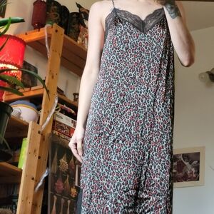 Scotch and Soda leopard print lace trim dress, dance all night - 36 regular